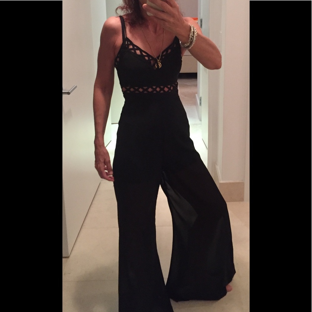 BeBe Jumpsuit with Sheer wide Legs